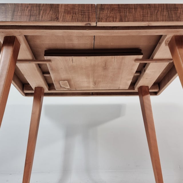 Art Deco Dining Table in Walnut, 1960s For Sale - Image 10 of 14