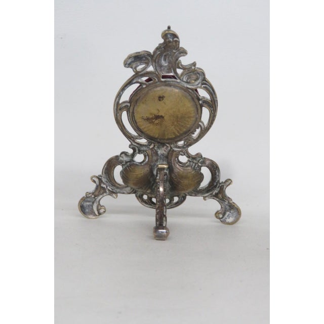 Rococo Style Brass Tone Pocket Watch Holder Stand Shell Scrollwork Motif 5169b For Sale In Miami - Image 6 of 16