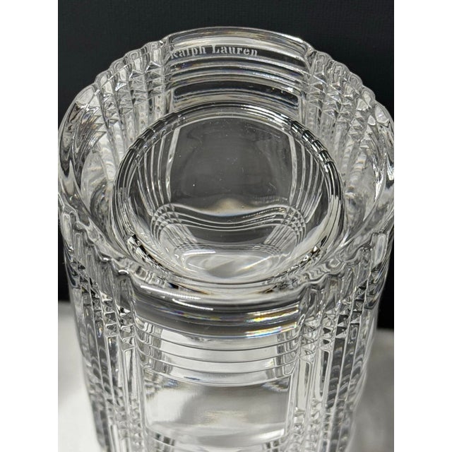 Late 20th Century Ralph Lauren Glen Plaid Crystal Highball Beverage Glasses - Set of 4 For Sale In Phoenix - Image 6 of 7