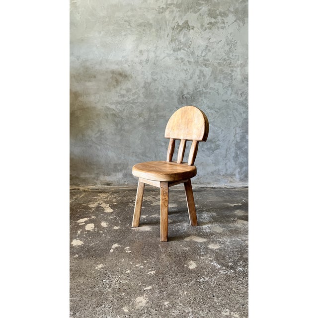 Small Children's Chair in Natural Blond Teak with Three-Bar Back For Sale - Image 16 of 18
