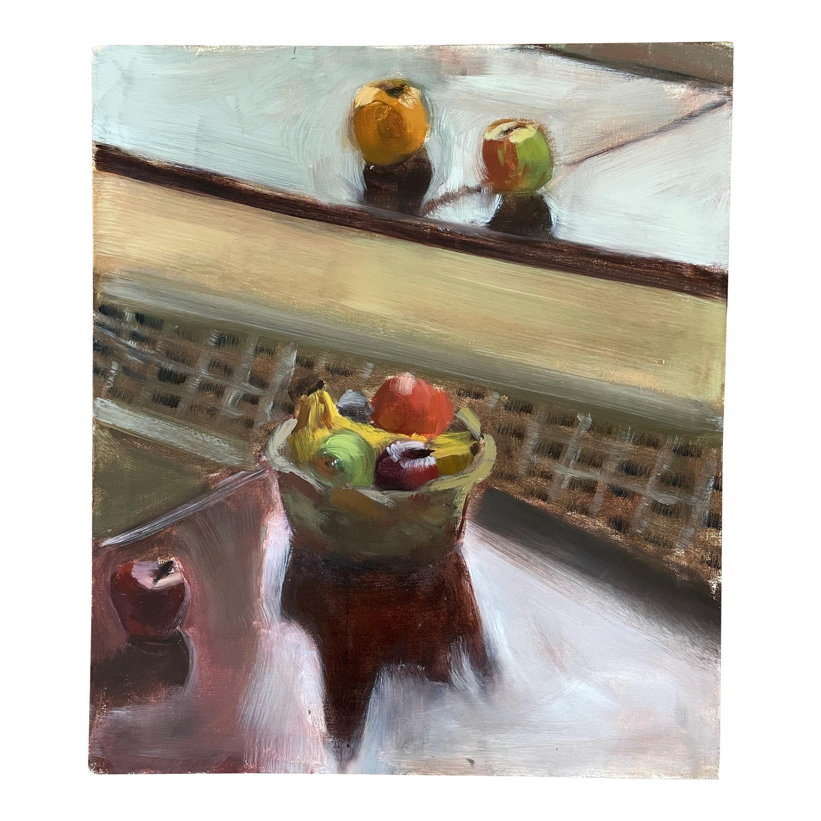 Vintage Original Still Life With Fruit | Chairish