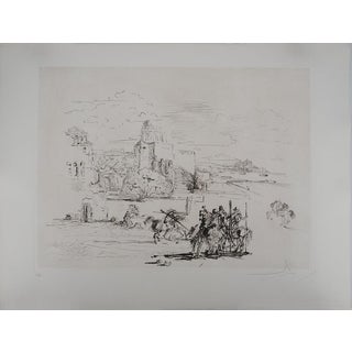 Salvador Dali, Rome and Cadaquès (Road to Ampurdam), 1975, Original Signed Engraving For Sale