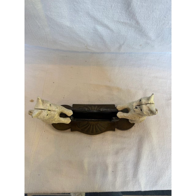 White 1990s White Cast Iron Scotty Dog Business Card Holder For Sale - Image 8 of 11