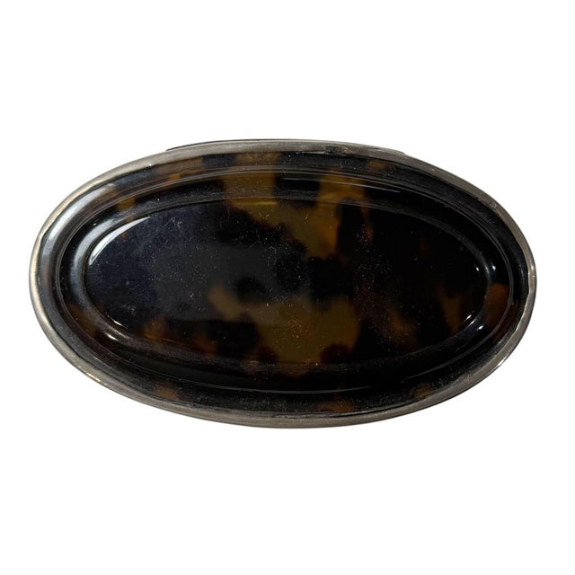 English 19th Century Fabulous Faux Tortoise Shell Box Sterling Silver Mounts For Sale - Image 3 of 8