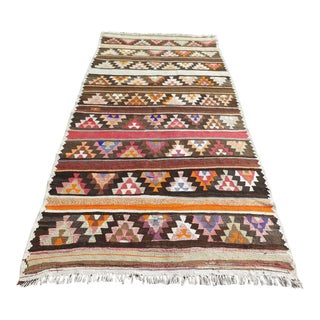 1960s Vintage Turkish Handmade Kilim Rug - For Sale