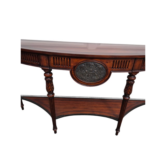 Theodore Alexander 1990s Theodore Alexander Console Buffet Table Sideboard French Regency Demi Lune Shelf For Sale - Image 4 of 18
