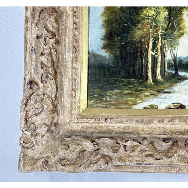 1955 Original River Landscape Oil on Canvas by Marg Le Bailly – Signed & Dated For Sale - Image 4 of 6