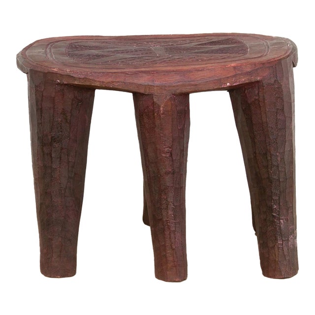 Nile Heritage Carved Nupe Stool For Sale