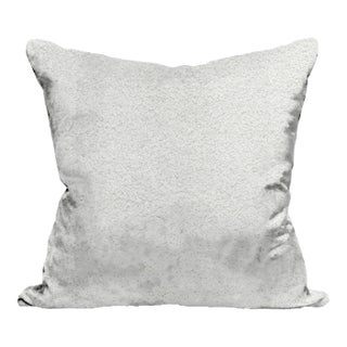 The House of Scalamandré Mouton Pillow, Silver For Sale