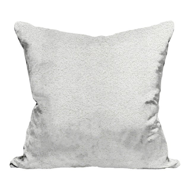 The House of Scalamandré Mouton Pillow, Silver For Sale
