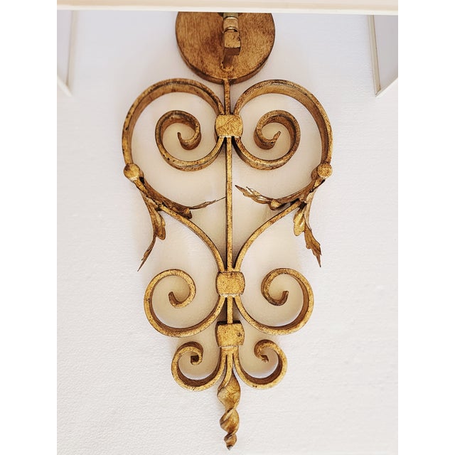 Visual Comfort Gilt Iron Wall Sconces - a Pair For Sale - Image 9 of 16