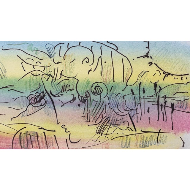 Peter Max Untitled Original Watercolor on Paper For Sale In Miami - Image 6 of 6