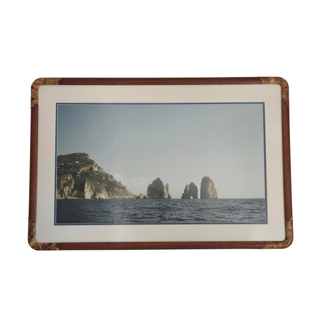 1960s Rosewood Art Frame With Burled Wood Corner Accents For Sale - Image 12 of 13