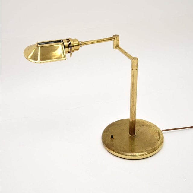Gold Vintage Brass Desk Lamp, 1970s For Sale - Image 8 of 8