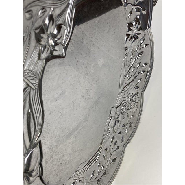 Lenox Butterfly Meadow Handled Serving Tray Iris Floral Metal Silver Platter For Sale In Buffalo - Image 6 of 9
