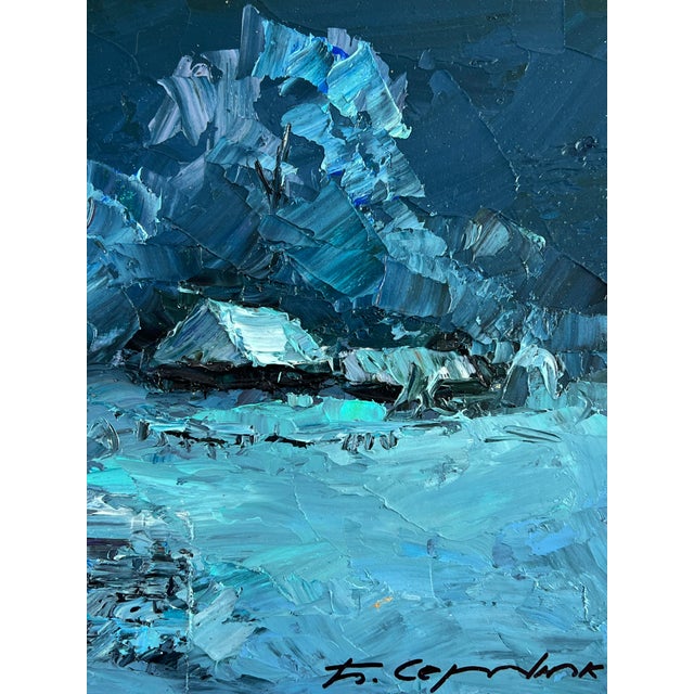 Oil Painting Winter Night Serdyuk Boris Petrovich For Sale - Image 10 of 11