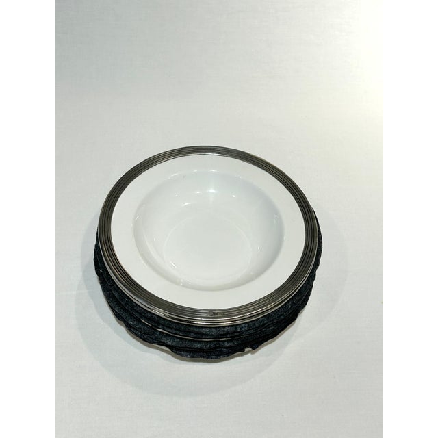 8 Piece Arte Italica Tuscan Pewter Rim Pasta/Soup Bowls -8 Pasta/Soup Bowls: ” Diameter • Handmade Italian Ceramic with...