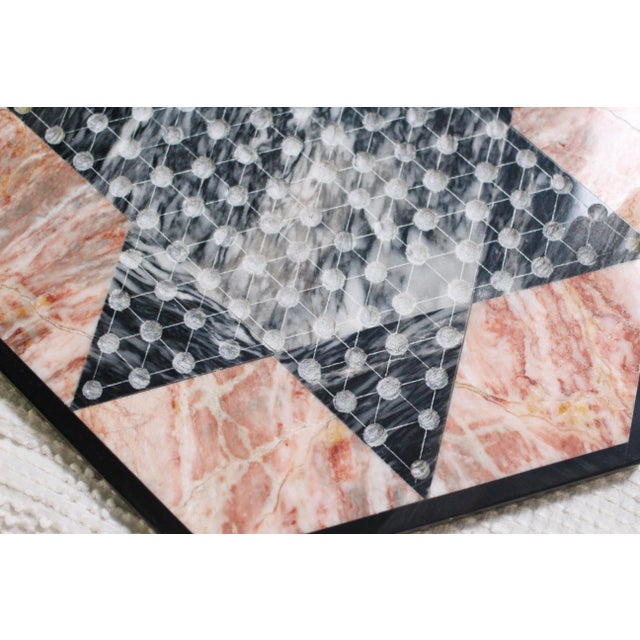 1990s Pink and Black Chinese Checkers Marble Board For Sale - Image 5 of 8
