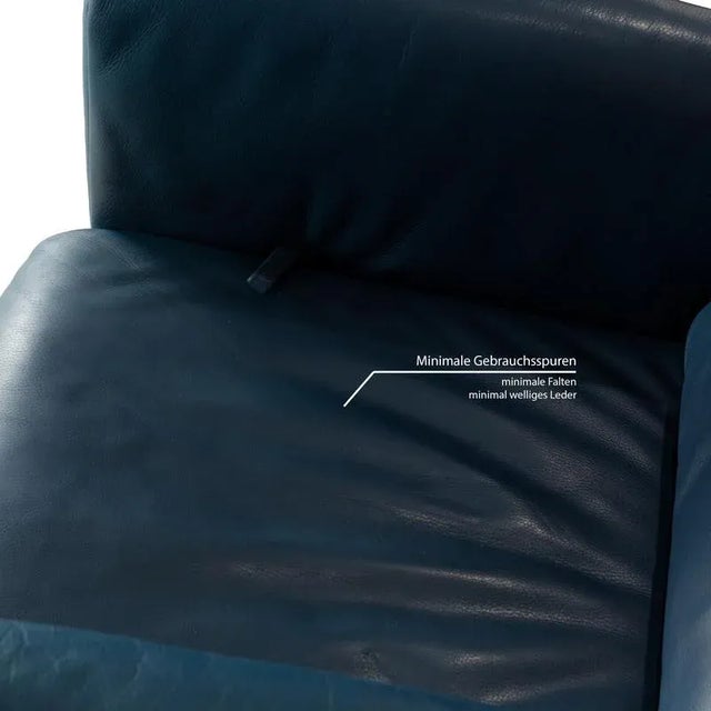 Animal Skin Jori JR 3290 Leather Armchair in Blue For Sale - Image 7 of 13