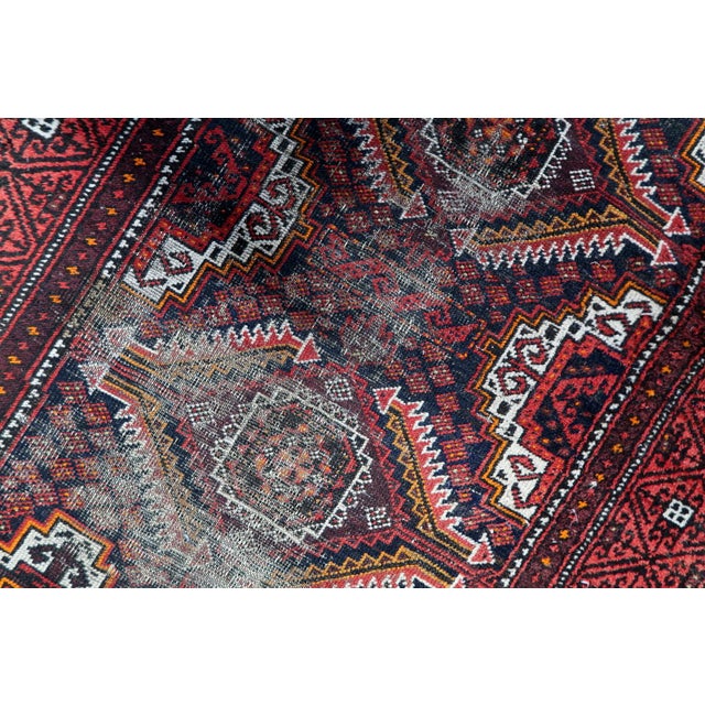 1920s, Antique Afghan Baluch Handmade Rug 3.1' X 6' For Sale - Image 9 of 14
