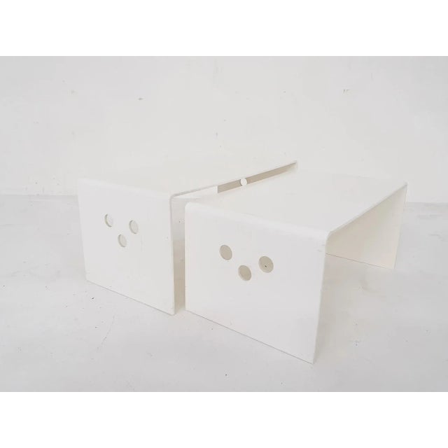 1970s White Plastic Nesting Tables, 1970s, Set of 2 For Sale - Image 5 of 8
