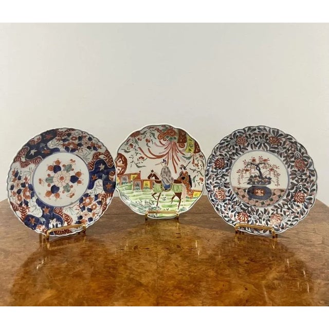 Ceramic Japanese Imari Dishes, 1900s, Set of 3 For Sale - Image 7 of 8