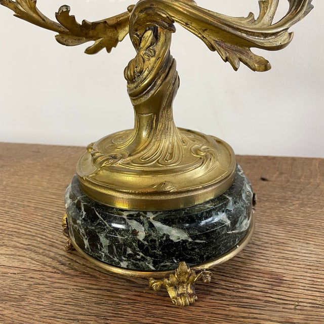 Chiseled Gilt Bronze Candelabras on Marble Bases, 1890s, Set of 2 For Sale - Image 5 of 13