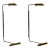 Pair of Cedric Hartman T Base Parallel Bar Brass and Stainless Steel Floor Lamps For Sale
