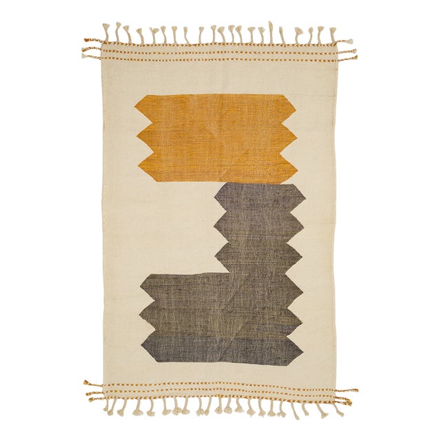 Moroccan Flatweave Wool Rug by Azele Studio For Sale