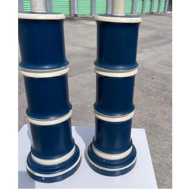 Hollywood Regency Faux Bamboo Table Lamps, a Pair