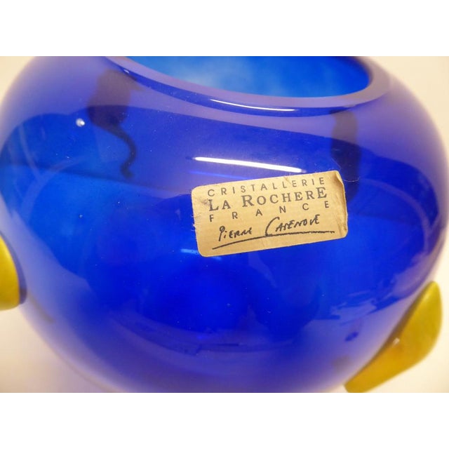 Mid-Century Modern Art Glass Vase by Pierre Casenove for La Rochiere, France For Sale - Image 3 of 8