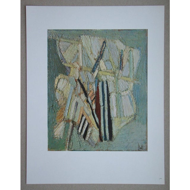 Nicolas de staël (after) (1914 - 1955) composition céladon, 1960 offset lithography in colors on mat art printing paper....