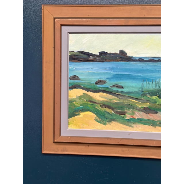 Mid-Century Modern Kersti Flyckt, Coastal Landscape, 1950s, Oil on Canvas, Framed For Sale - Image 3 of 18