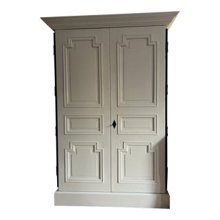 Restoration Hardware “Montpellier” Armoire in Antique White For Sale