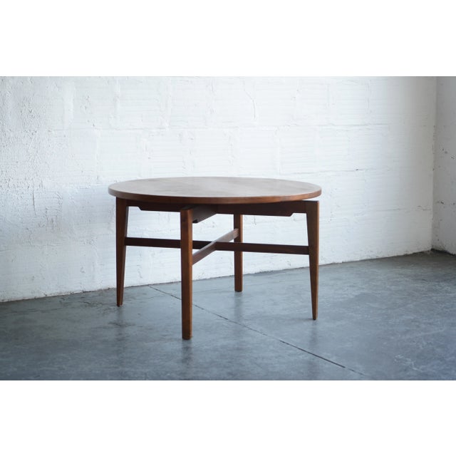 Mid-Century Modern Jens Risom Lazy Susan Card Table For Sale - Image 3 of 5