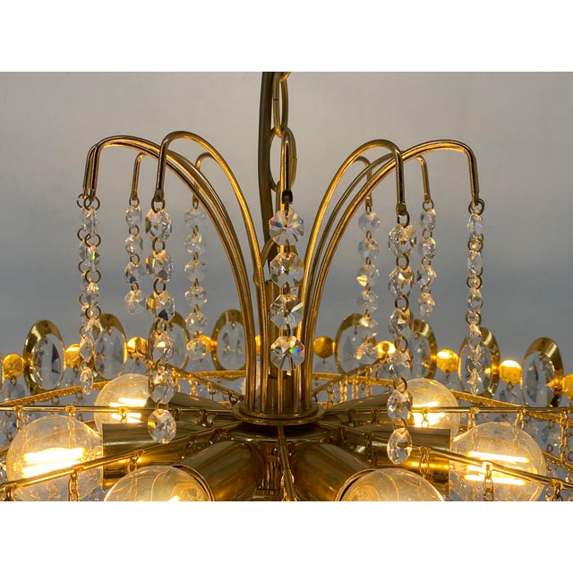 Golden 7-Light Chandelier from Preico Leuchten Leinau, 1970s For Sale - Image 11 of 18