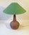 Large Danish Stoneware Table Lamp with Green Shade from Sejer, 1970s For Sale - Image 6 of 14