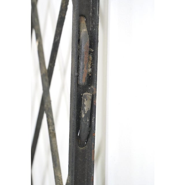 Pair of Reclaimed Industrial Wrought Iron Security Panels 36.75 X 64.375 In. For Sale - Image 4 of 9
