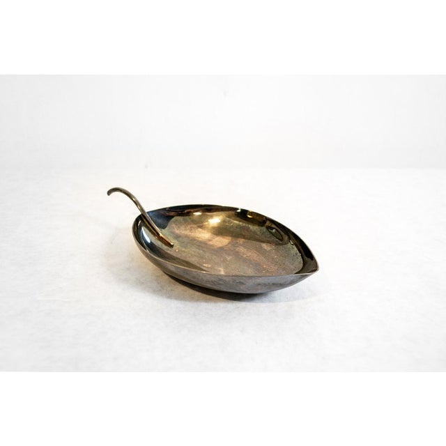 1950s Silver-Plated Gallia Leaf Pocket Emptier by Lino Sabattini for Christofle, France, 1950s For Sale - Image 5 of 5