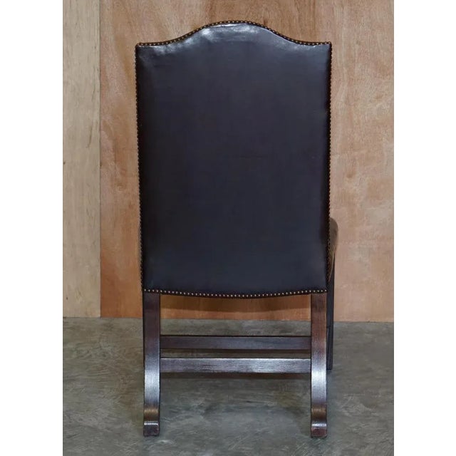 Buttoned Occasional Desk Chair in Brown Leather from George Smith For Sale - Image 11 of 15