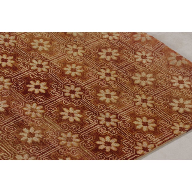 Contemporary Rug & Kilim's Modern Classics Runner Rug, Ombre Terracotta and Burgundy Lattice For Sale - Image 3 of 8