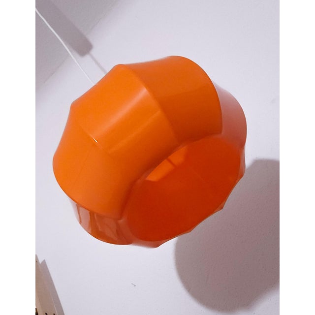 Mid-Century Modern Orange Pendant Lamp from Ilka Plast, Germany, 1970s For Sale - Image 4 of 8