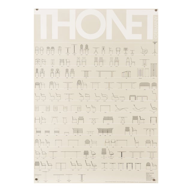 Vintage Thonet Furniture Original Advertising Poster, 1989 For Sale