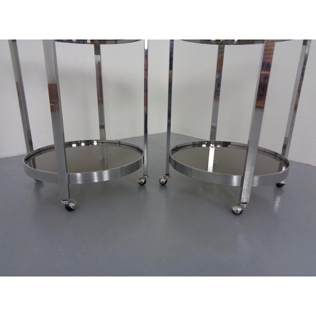 Mid-Century Glass & Metal Serving Bar Carts, 1960s, Set of 2 For Sale - Image 11 of 14