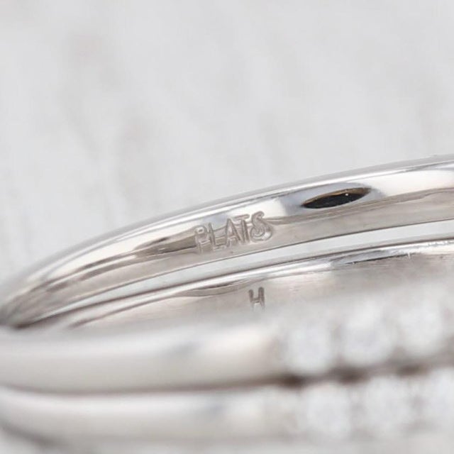 Gia 1.13ctw Diamond Pink Sapphire Halo Engagement Ring Wedding Band Set Platinum, Size 8 For Sale In Greensboro - Image 6 of 9