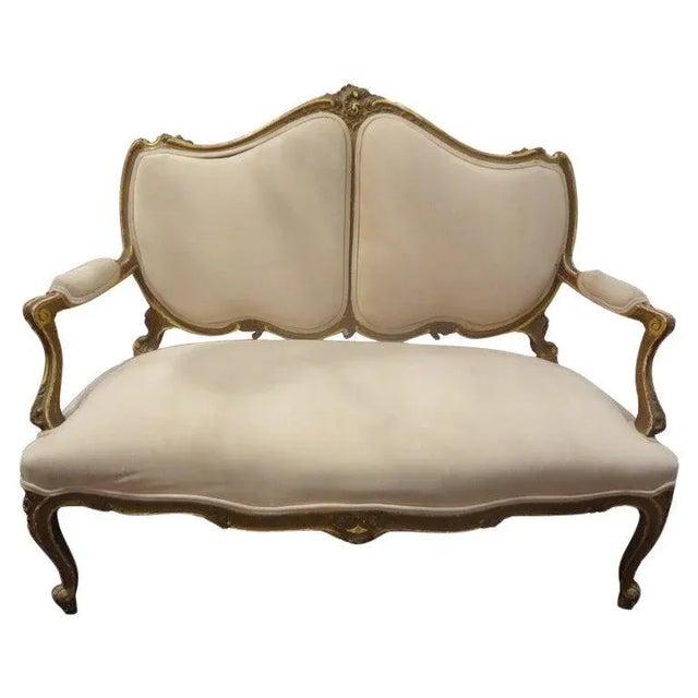 Late 19th Century Italian Louis XV Style Giltwood Loveseat For Sale - Image 11 of 11