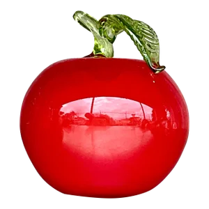 Vintage Postmodern Art Glass Apple