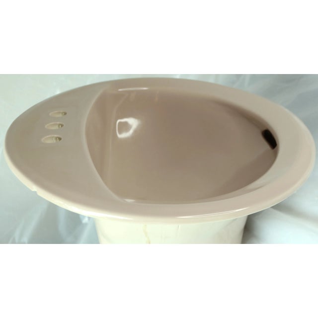 1972 Vintage American Standard Beige/Sand Colored Porcelain Drop-In Sink For Sale - Image 4 of 10