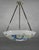 Loys Lucha French Art Deco Pendant Light 1930s - Blue White Floral Enameled Bowl For Sale - Image 11 of 13