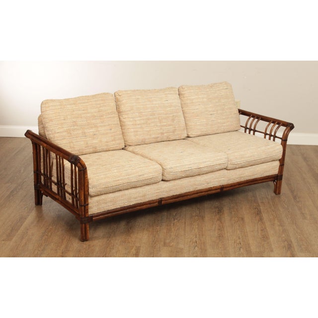 Alexvale Vintage Rattan Upholstered Sofa Chairish
